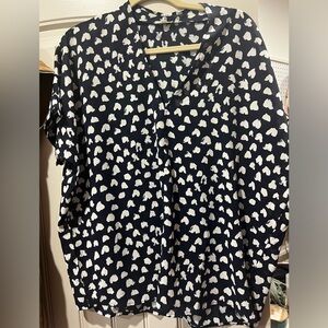 Jodifl oversized navy& white shirt. Size small fits more like a large